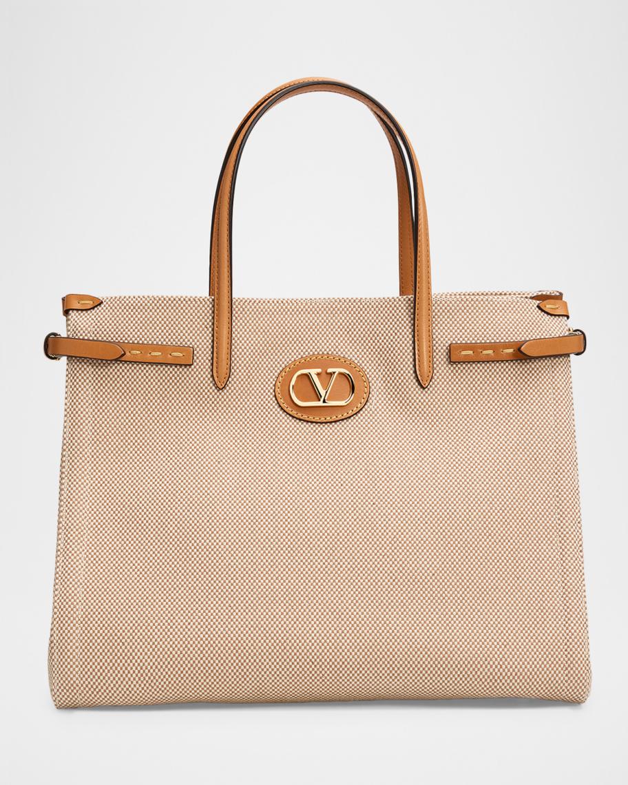 【VALENTINO GARAVANI】トートバッグ Valentino Garavani Antibes Medium Canvas Shopping Top-Handle Bag