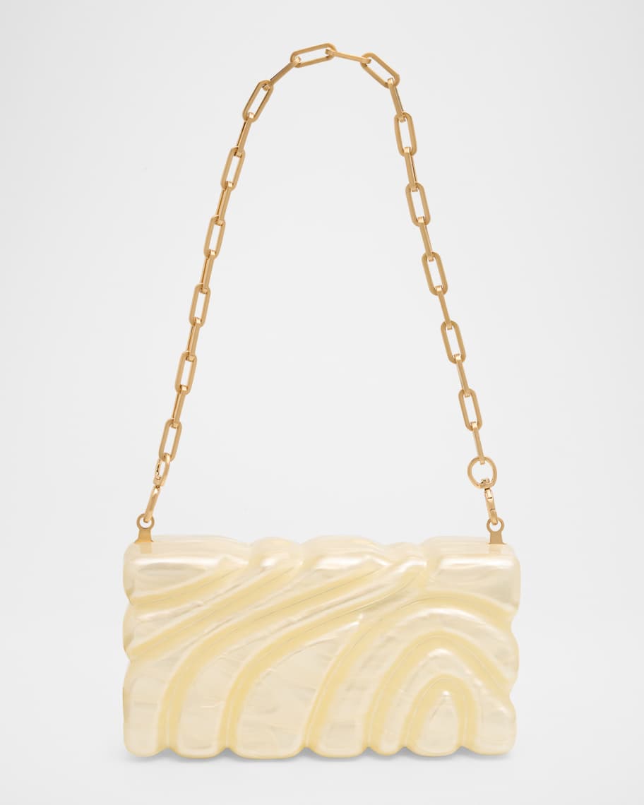 Cult Gaia Aura Sculptural Marbled Acrylic Clutch Bag | Neiman Marcus