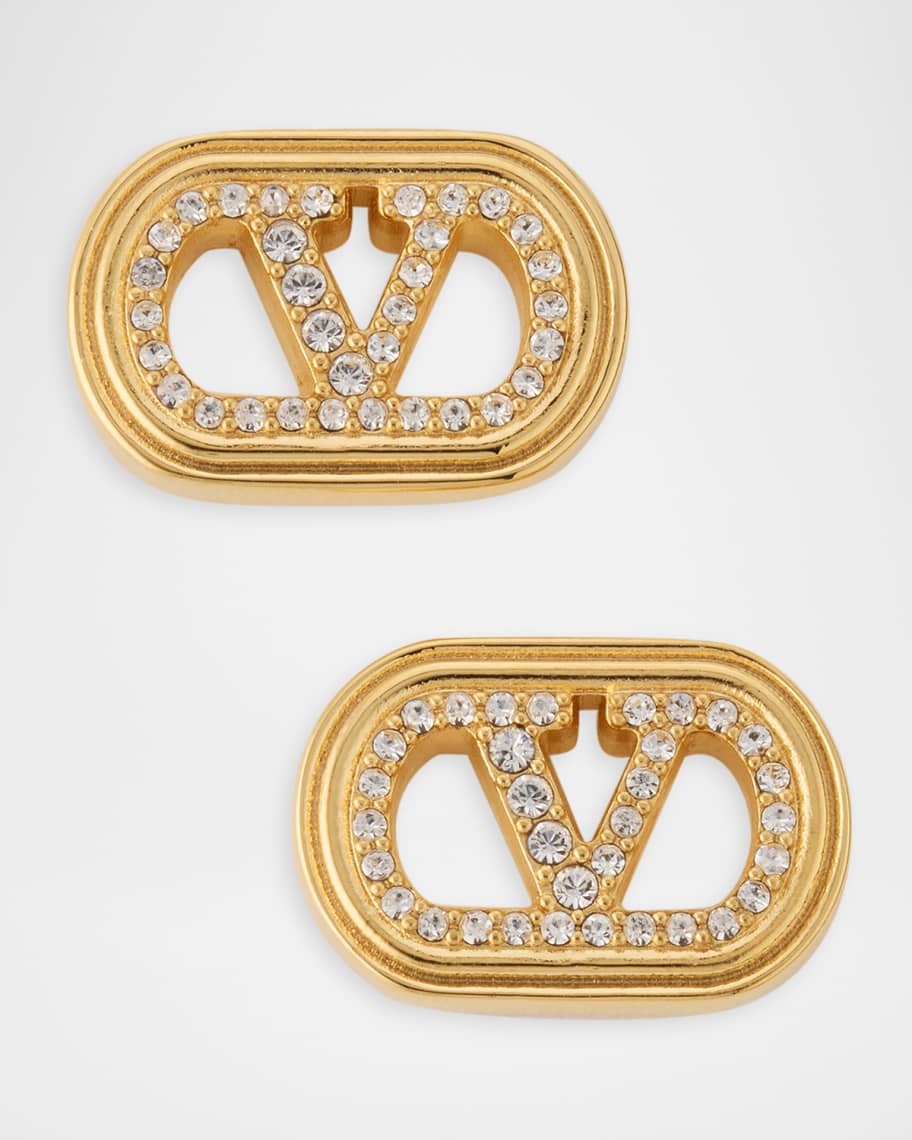 Valentino Garavani Crystal Ovalette Stud Earrings | Neiman Marcus