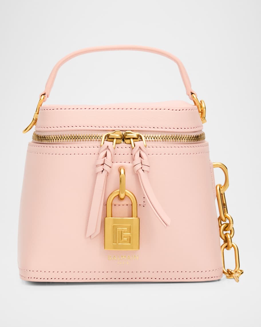 Balmain Pulse Leather Vanity Top Handle Bag | Neiman Marcus