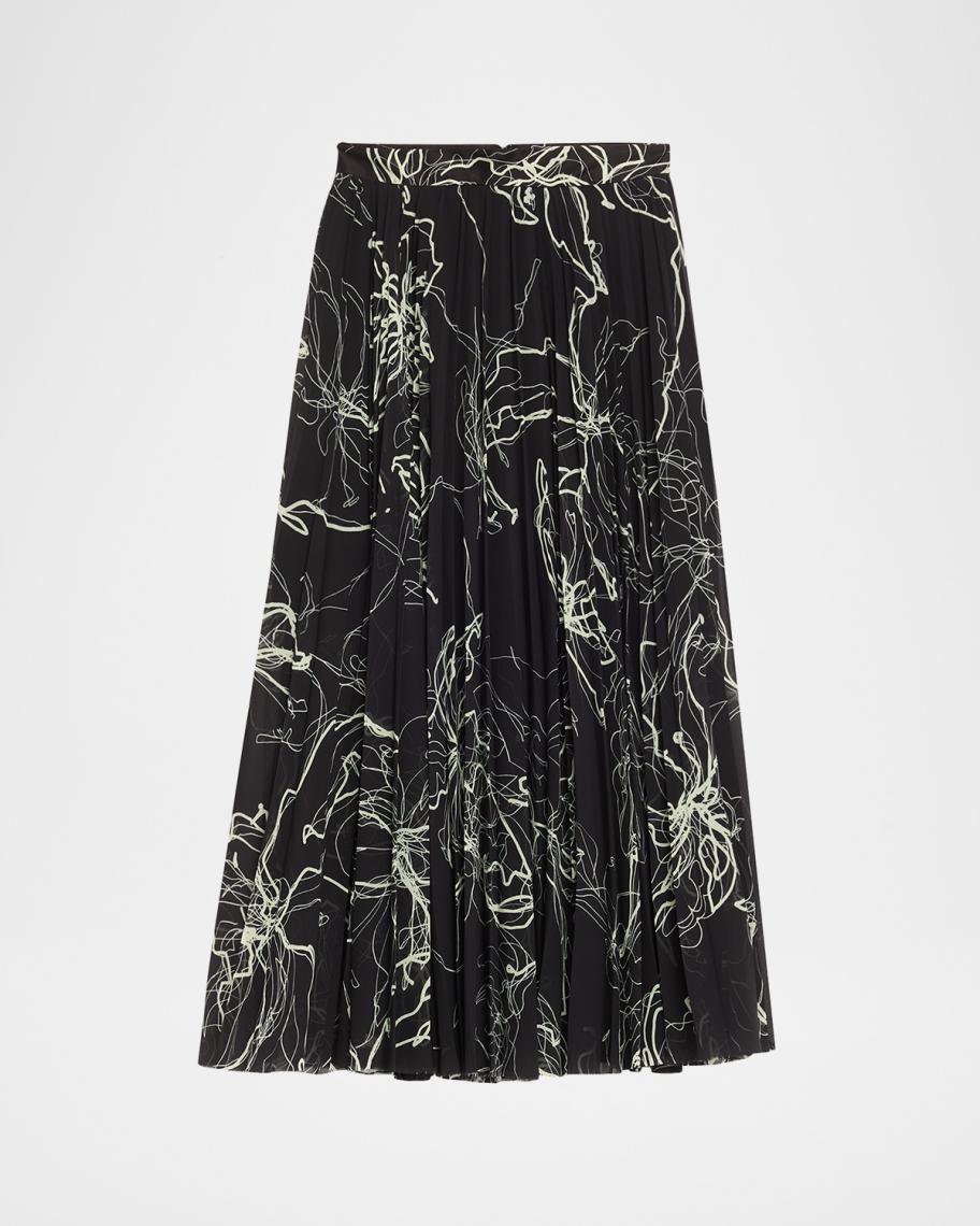 the Wulongs SKIRT CD 限定100枚非売品 Jason Wu Collection Pleated Floral-Print Chiffon Midi Skirt