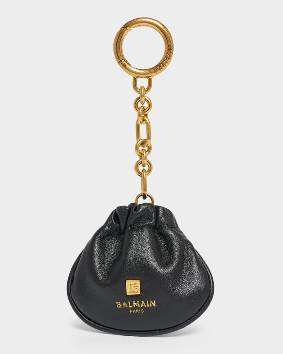 Balmain Pulse Leather Pouch Bag Charm | Neiman Marcus
