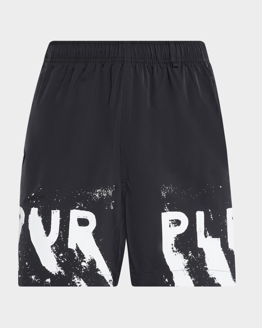 新品 国内総代理店値札付 Y-3 M SWIM LOGO SHORT PURPLE Men's Wordmark Logo Swim Shorts | Neiman Marcus