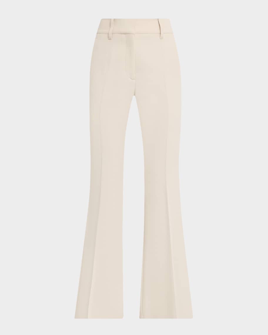 Gabriela Hearst Rhein Wool Crepe Seamed Flare Pants | Neiman Marcus