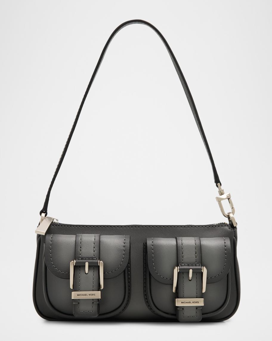MICHAEL Michael Kors Zoe Small Burnished Leather Pochette Shoulder