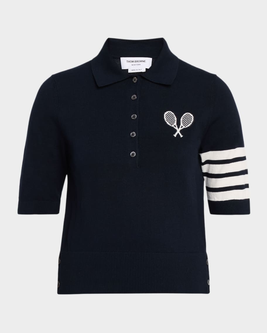 Thom Browne Tennis Racquets V-Neck Cardigan | Neiman Marcus