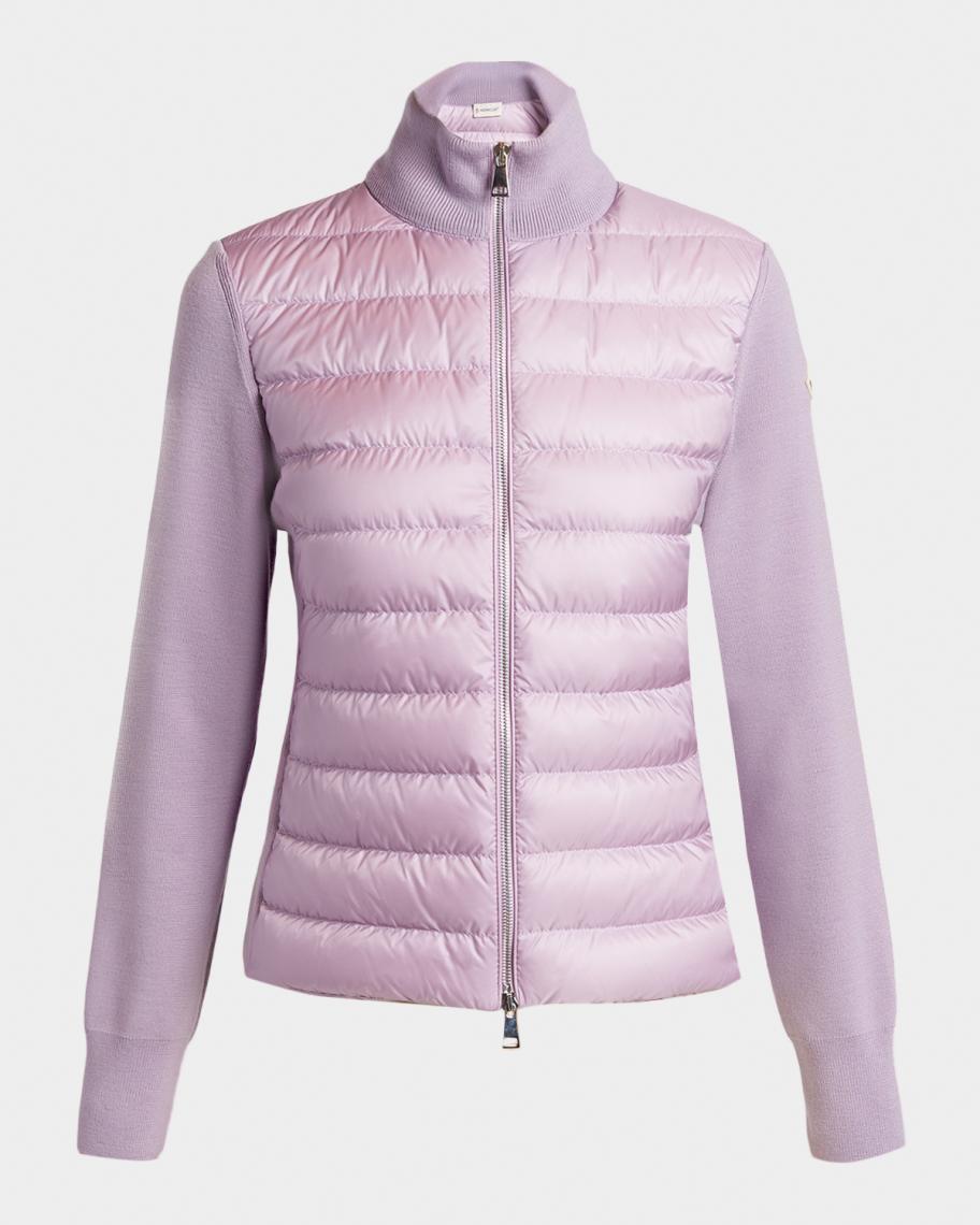 Moncler Padded Wool Zip-Up Cardigan | Neiman Marcus
