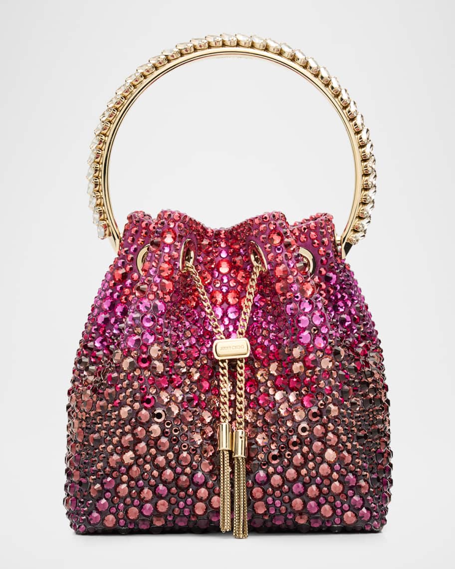 BONBONERO ボンボネロ　ボルドー Jimmy Choo Bon Bon Ombre Crystal Top-Handle Bucket Bag | Neiman Marcus