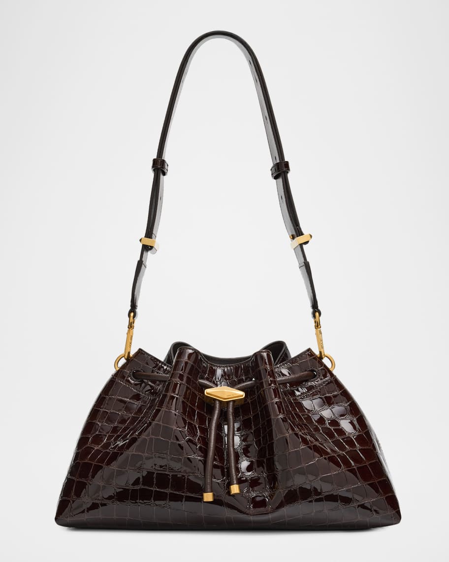 Jimmy Choo Bon Bon Medium Croc-Embossed Leather Shoulder Bag