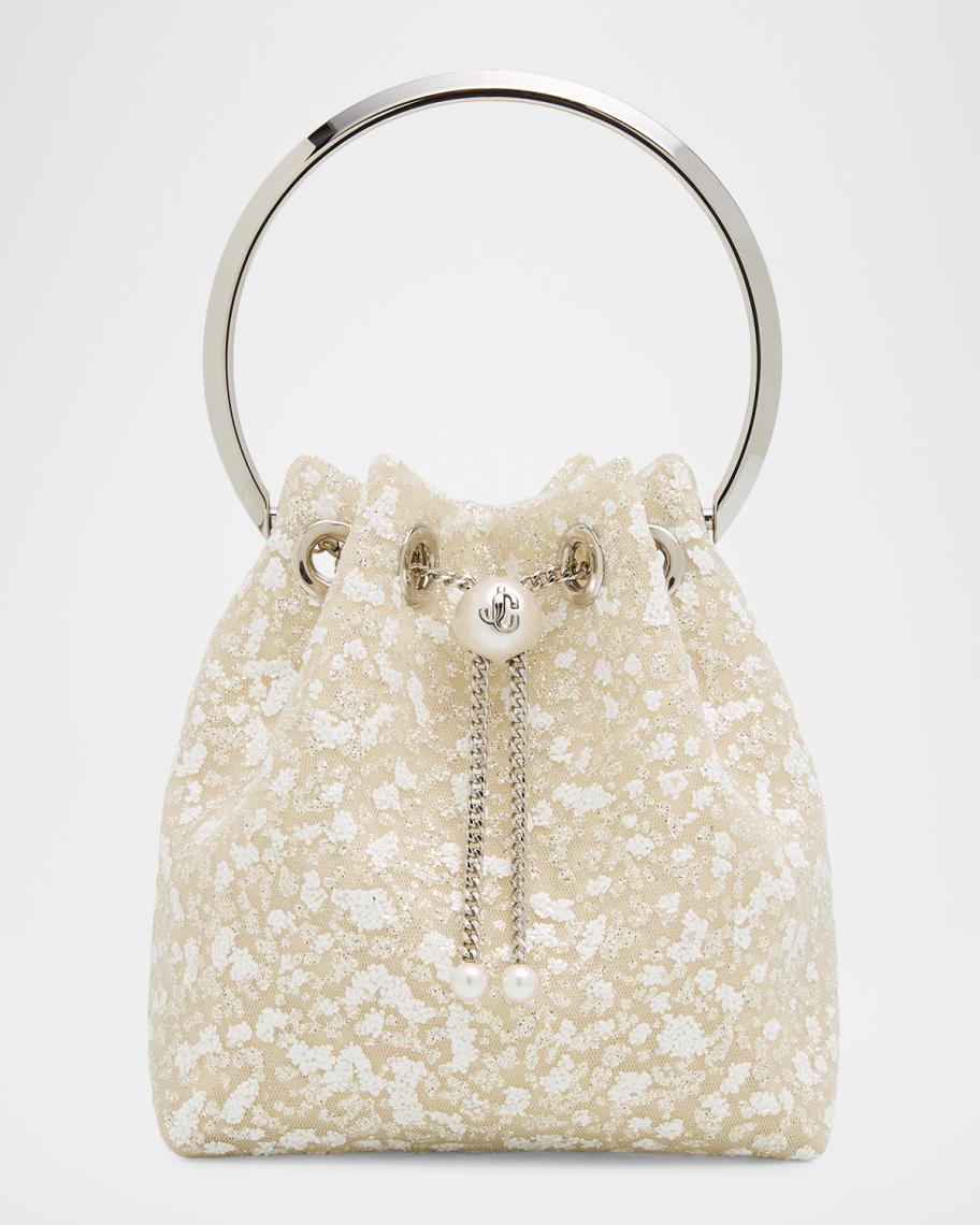 Jimmy Choo Bon Bon Lace Top-Handle Bucket Bag | Neiman Marcus