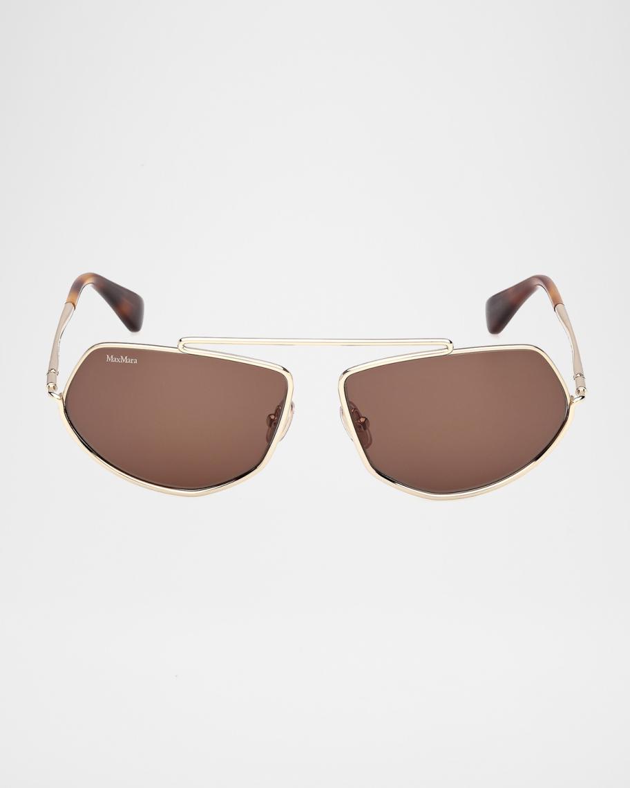 Max Mara Joey 60mm Metal Square Sunglasses | Neiman Marcus