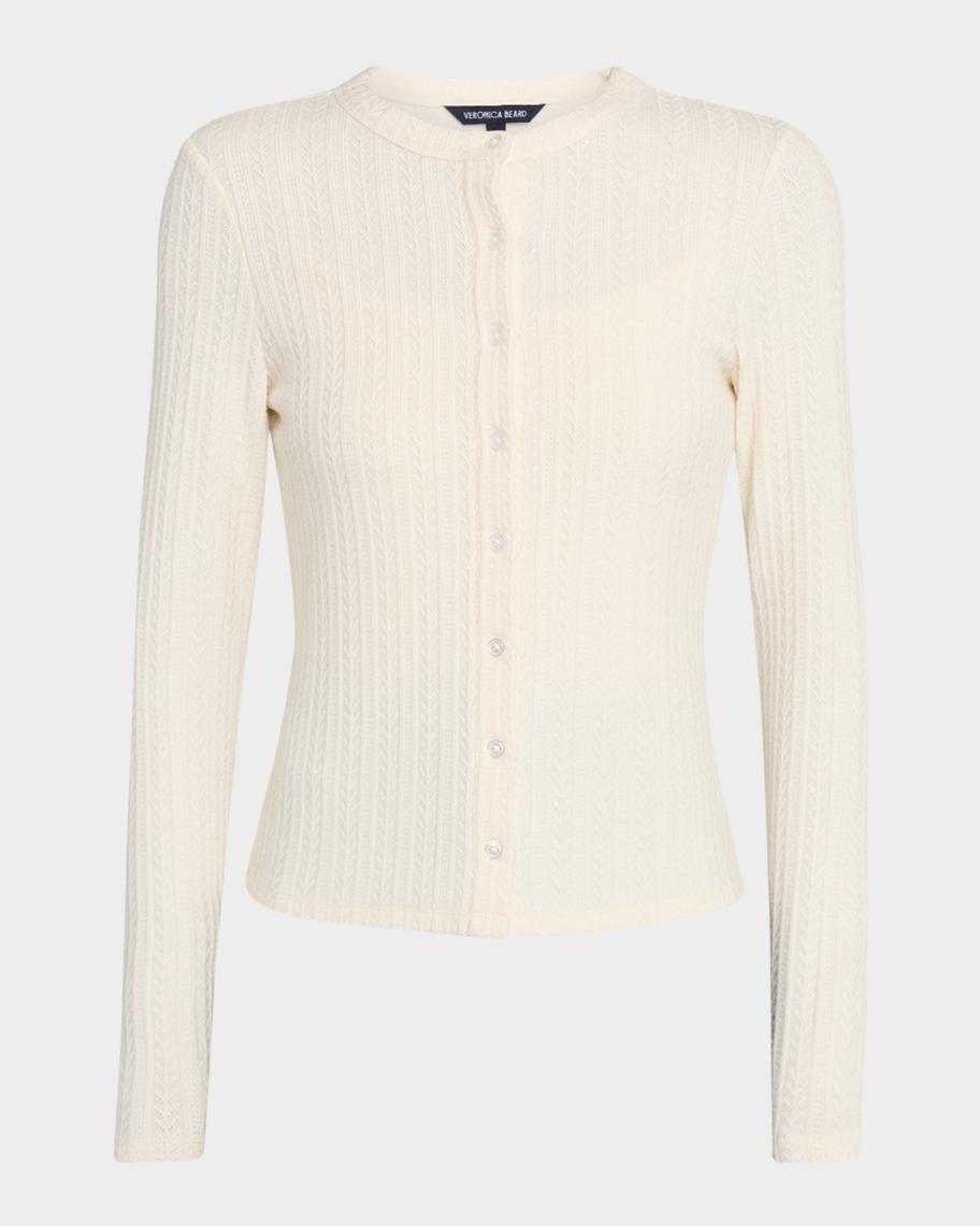 Veronica Beard Lira Pointelle Cardigan | Neiman Marcus