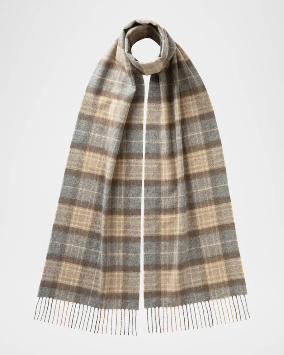 ✧Johnstons of Elgin カシミヤストール✧ Johnstons Of Elgin Tartan Cashmere Scarf | Neiman Marcus