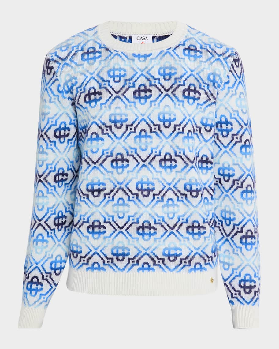 Casablanca ロゴ入りニット CASABLANCA Men's Space Dye Monogram Knit Crewneck Sweater | Neiman