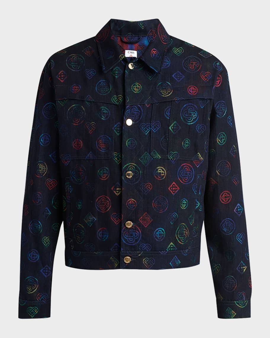CASABLANCA Men's Heat Map Denim Jacket | Neiman Marcus