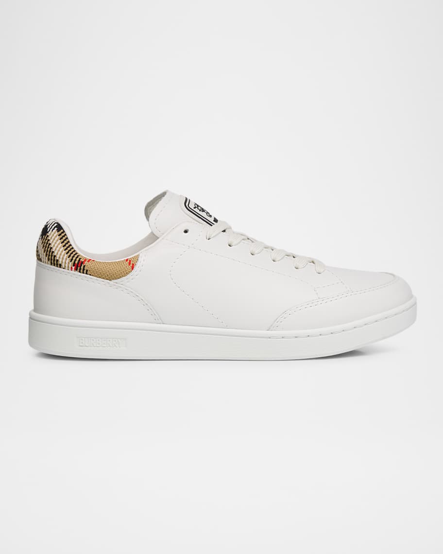 Burberry Men's Set Leather & Check Low-Top Sneakers | Neiman Marcus
