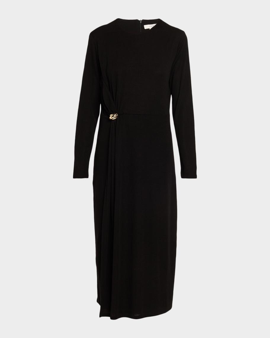 vince long sleeve draped dress Gathered Long Sleeve Dress in Vince Products Women