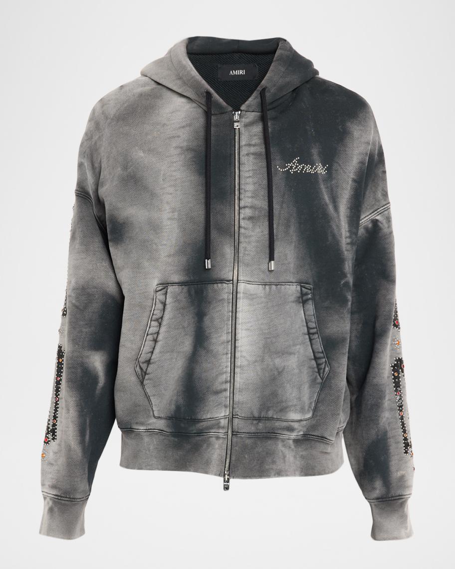 Amiri Men's Oversized Bone Applique Studded Hoodie | Neiman Marcus