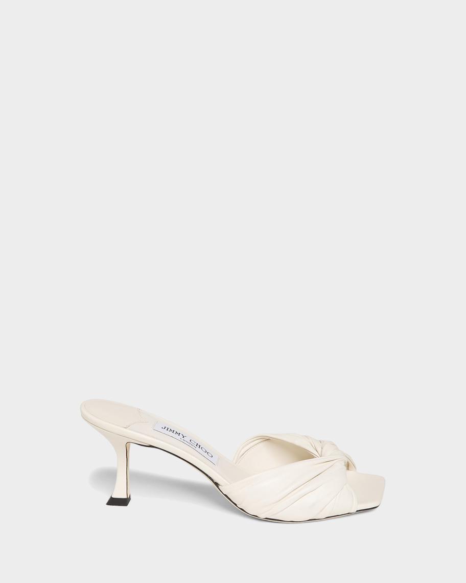Jimmy Choo 70mm Skye Twist Leather Mules | Neiman Marcus