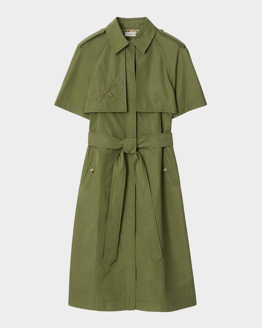 Burberry ストライプワンピース18M（86cm） Burberry Marina Short-Sleeve Belted Midi Trench Dress | Neiman Marcus