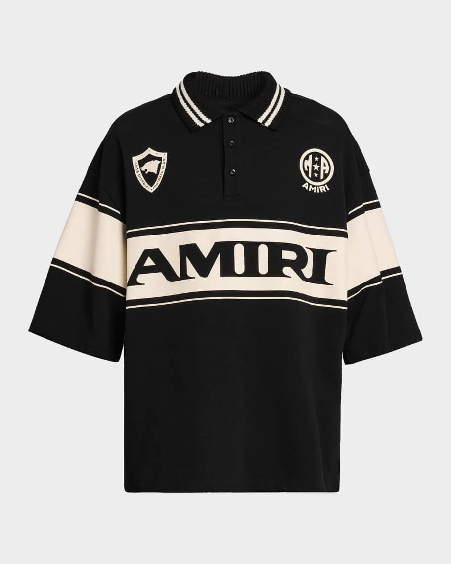 amiri ポロシャツ Amiri Amiri Sport Cotton Oversized Polo Shirt | Neiman Marcus