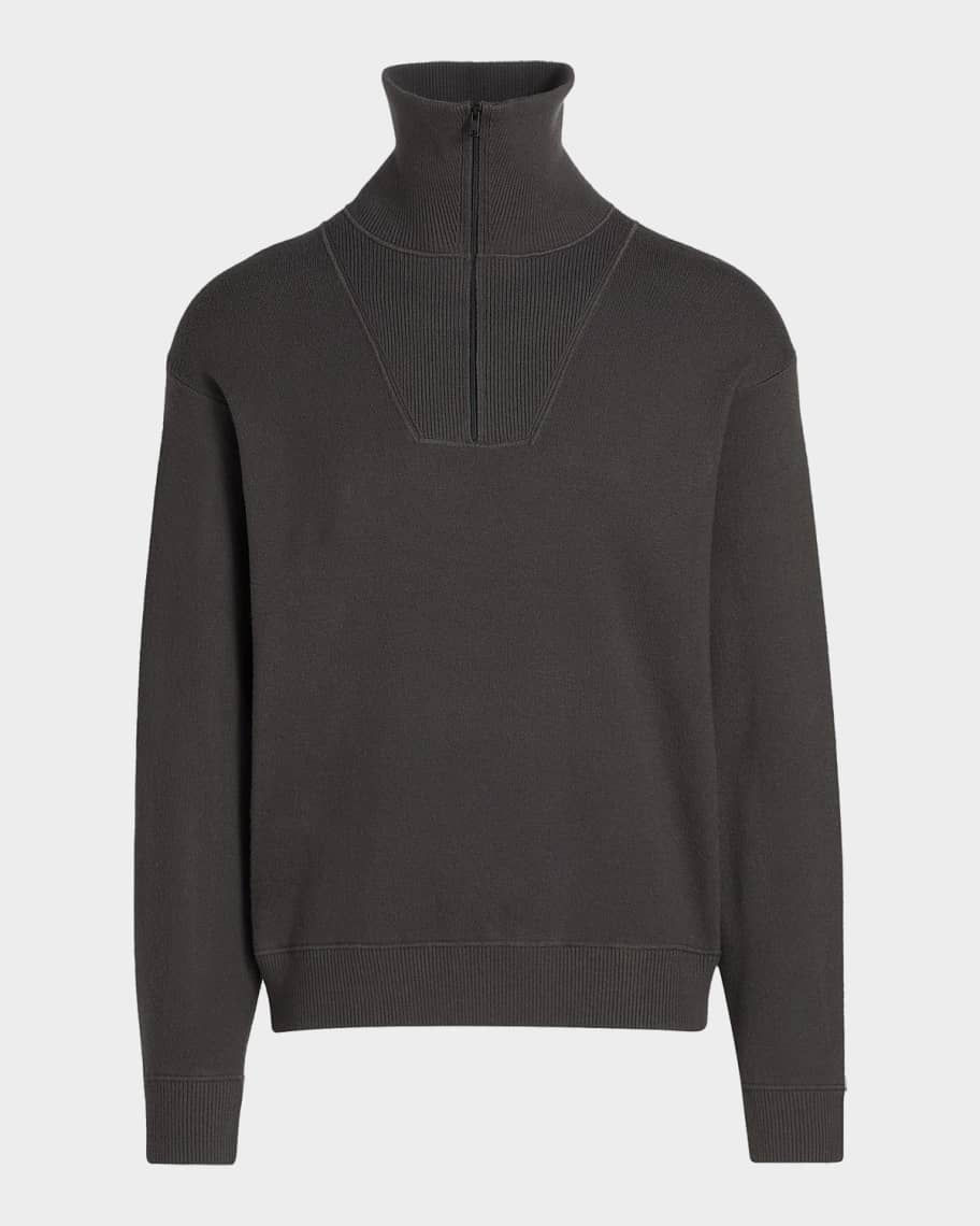 Theory Men's Merino Wool Mock Neck Half-Zip Sweater | Neiman Marcus