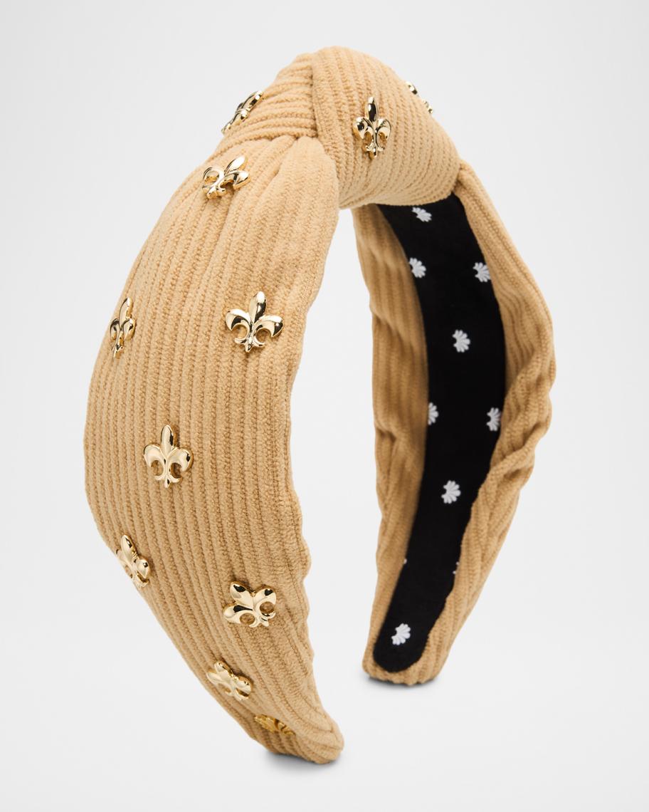 Lele Sadoughi Buff Knotted Fleur De Lis Embellished Headband