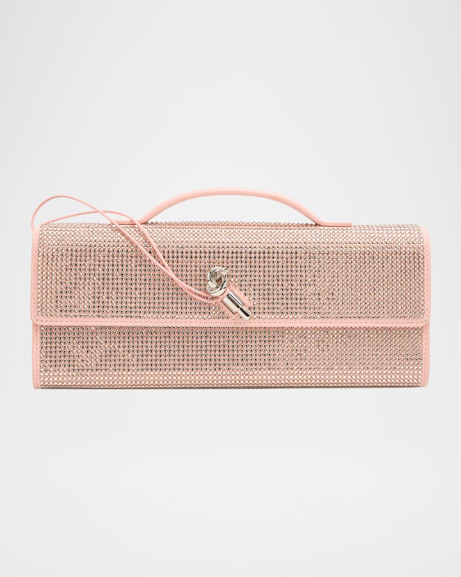 Bottega Veneta Andiamo Crystal Leather Clutch Bag | Neiman Marcus