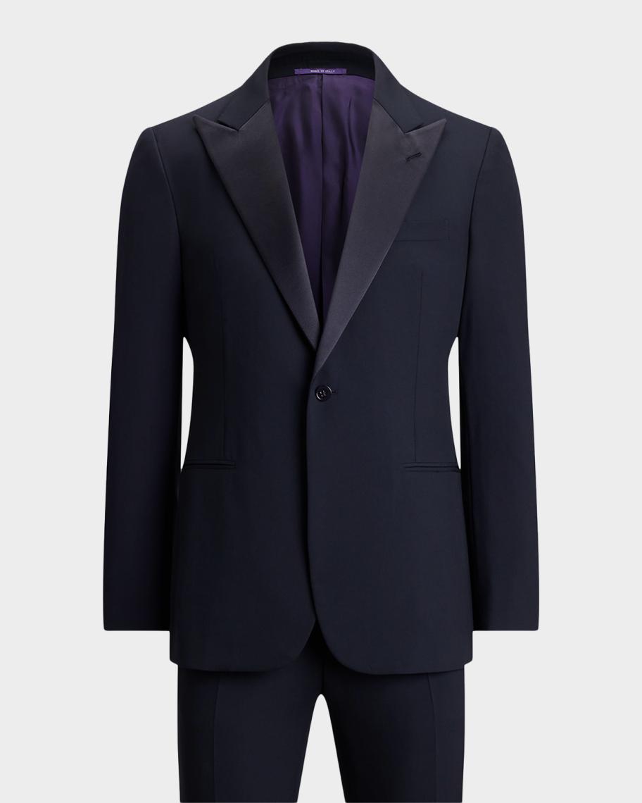 Ralph Lauren Purple Label Men's Barathea Satin-Lapel Wool Single