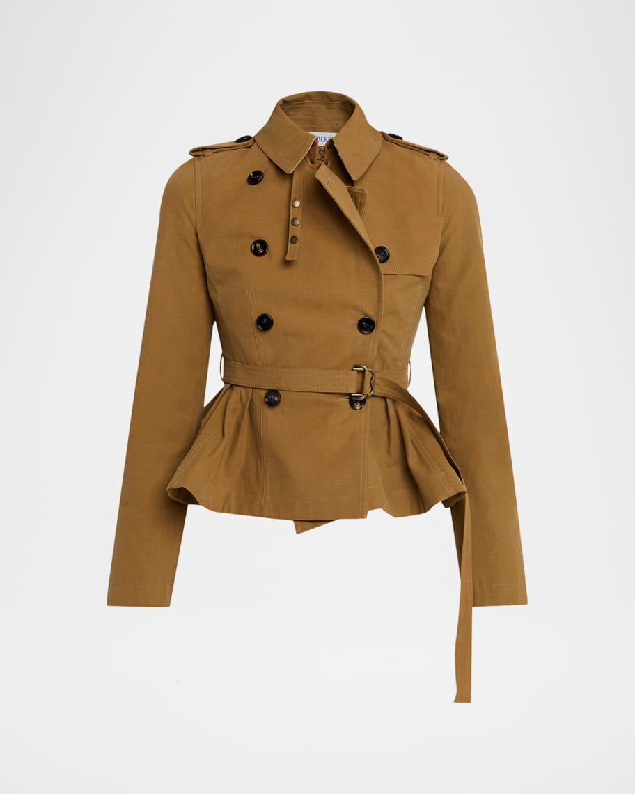 Burberry Isabella Peplum Trench Coat | Neiman Marcus