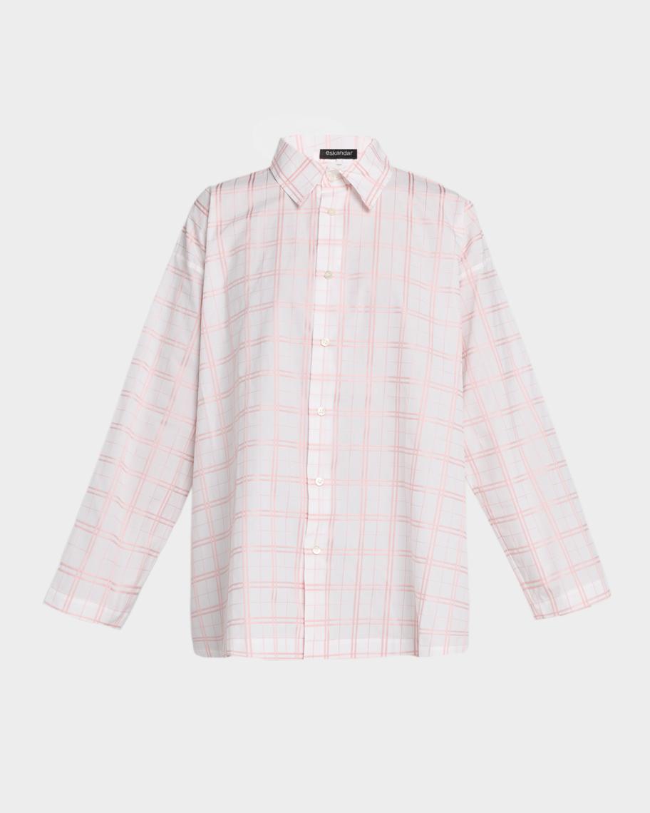 Eskandar A-Line Plaid Cotton Shirt | Neiman Marcus