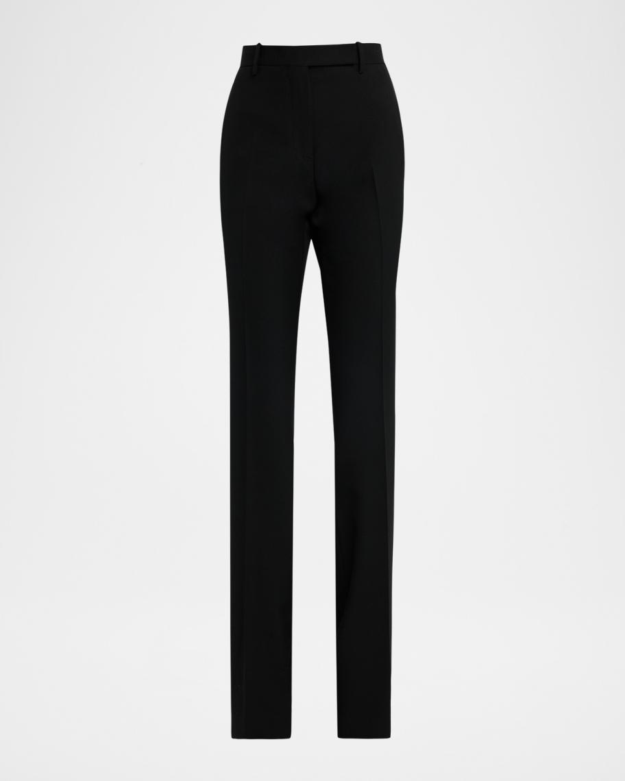 TOM FORD Sharp Grain De Poudre Straight-Leg Trousers | Neiman Marcus