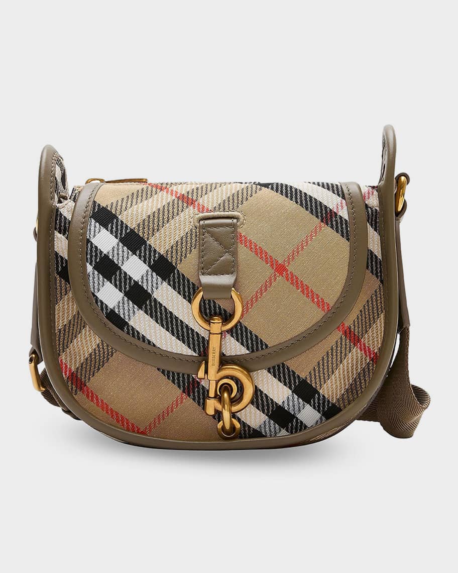 Burberry Mini B Clip Check Messenger Bag | Neiman Marcus