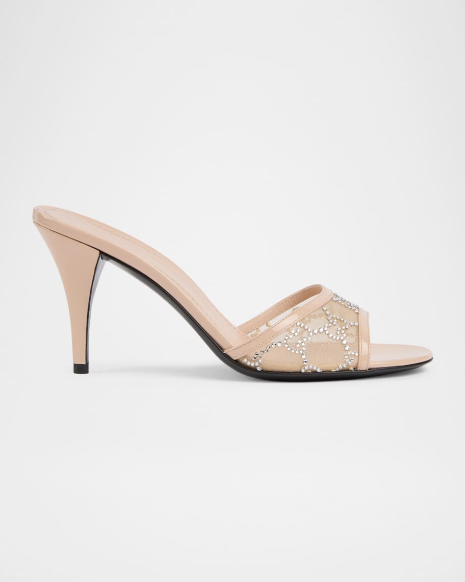 Gucci Erin Jeweled Leather Stiletto Sandals | Neiman Marcus
