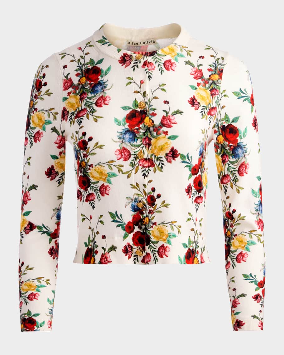 ALICE + OLIVIA Gilded Rose Carson Cardigan | Neiman Marcus