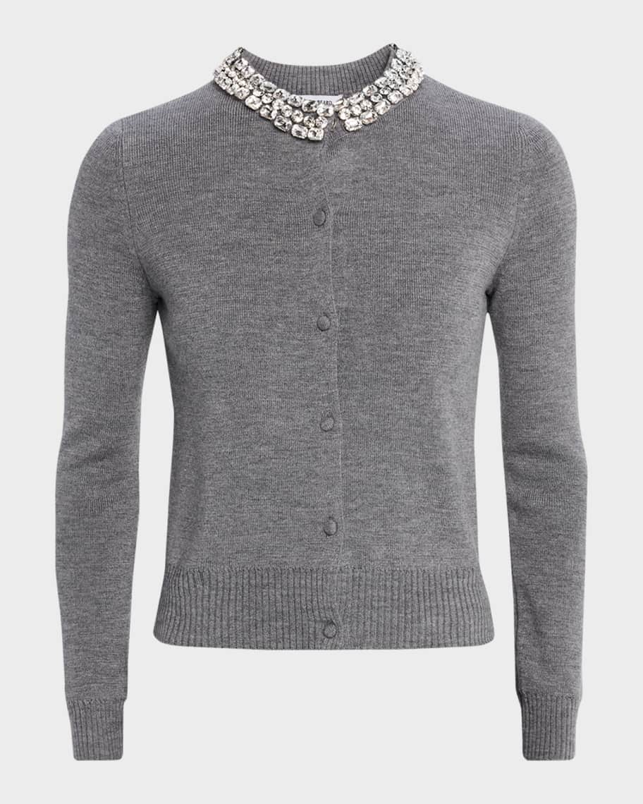 Veronica Beard Daro Embellished Merino Cardigan | Neiman Marcus