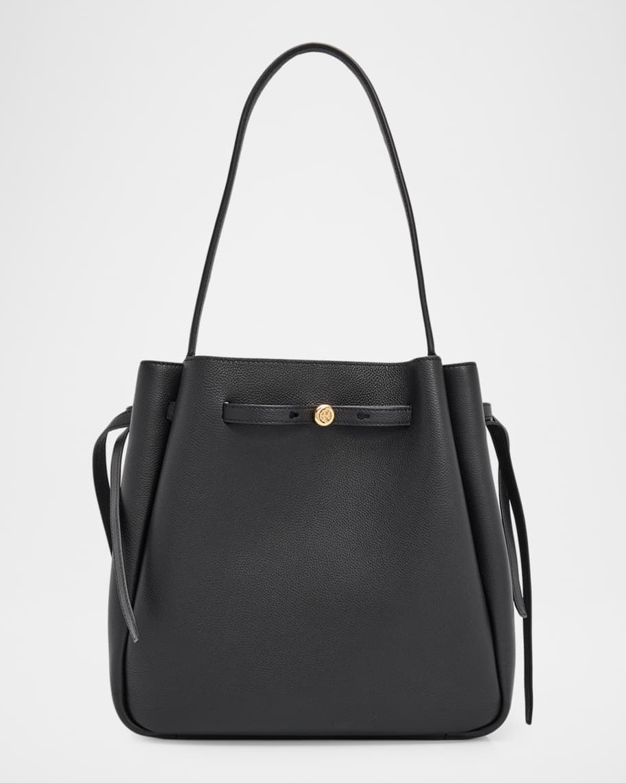 Tory Burch Romy Large Pebbled Leather Bucket Bag | Neiman Marcus