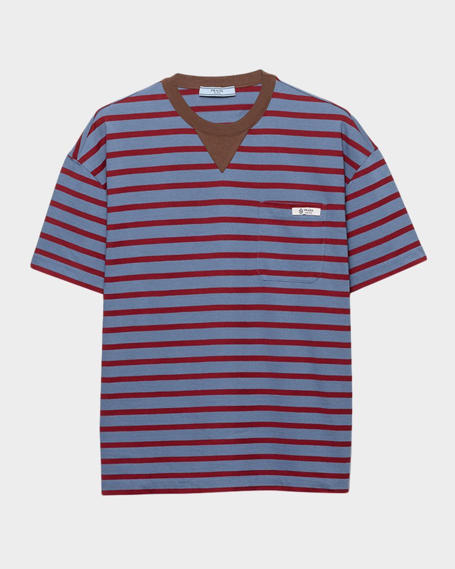 Prada Oversized Striped Jersey T-Shirt | Neiman Marcus