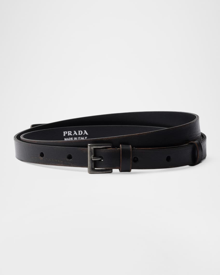 PRADA　ベルト Prada Men's Leather Square-Buckle Belt | Neiman Marcus