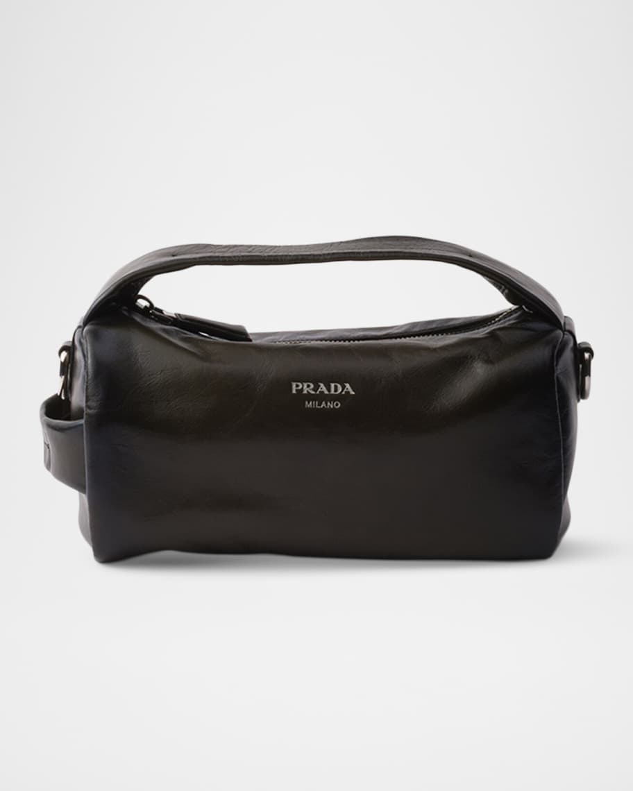 Prada Antiqued Leather Shoulder Bag | Neiman Marcus