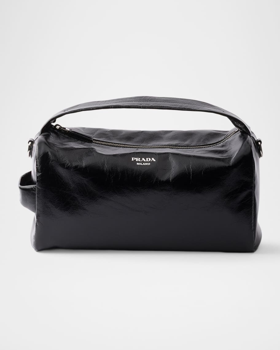 Prada Antiqued Leather Shoulder Bag | Neiman Marcus