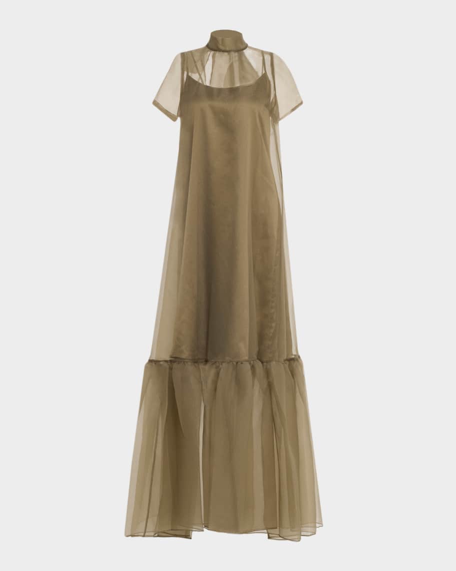 chocolate dress formal Brown Satin Tie-Strap Maxi Dress Crimson Wine / L