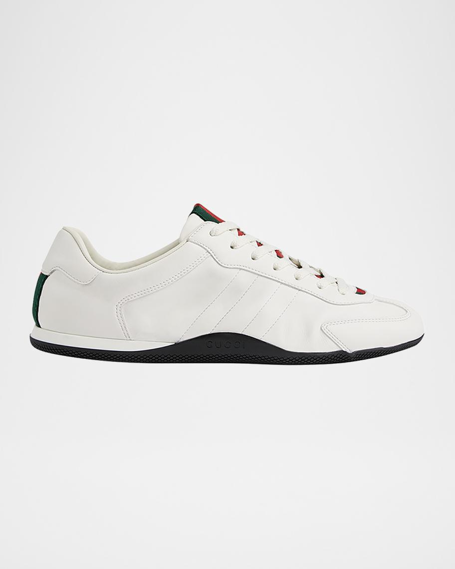 Gucci Men's Shift Leather Low-Top Sneakers | Neiman Marcus