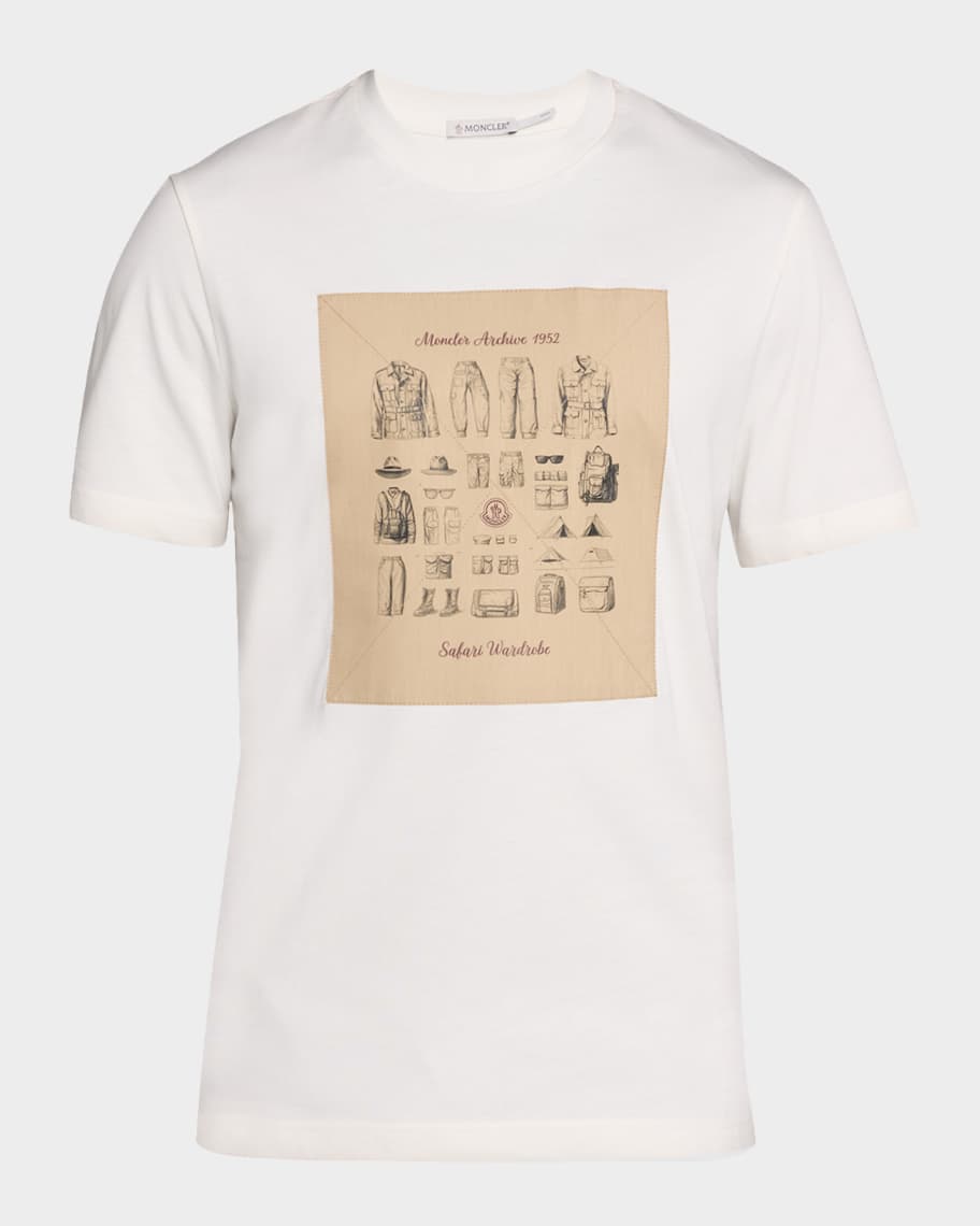 Moncler Men's Safari Wardrobe-Print Cotton T-Shirt | Neiman Marcus