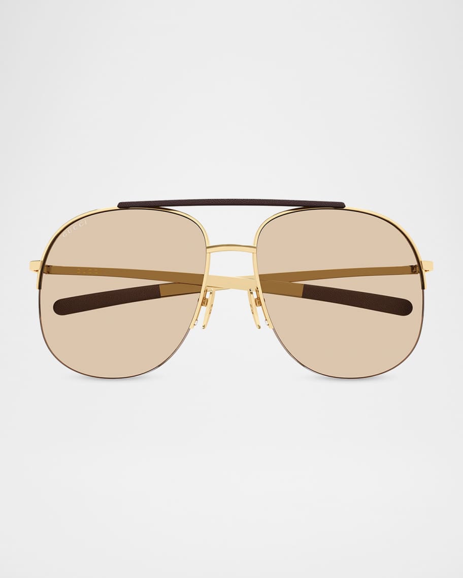 Gucci 61mm Metal Aviator Sunglasses | Neiman Marcus