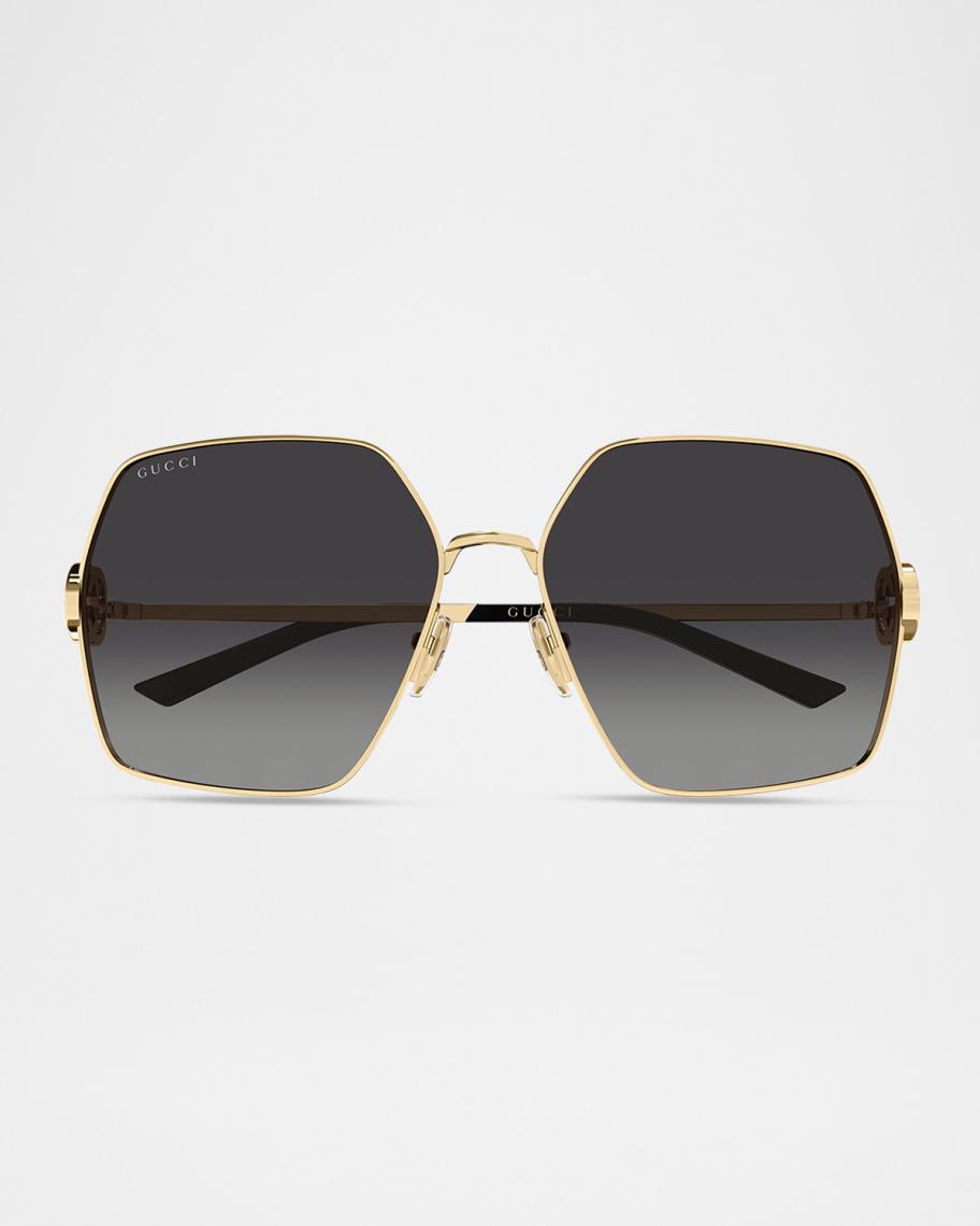 Gucci 61mm Metal Geometric Sunglasses | Neiman Marcus display picture 2