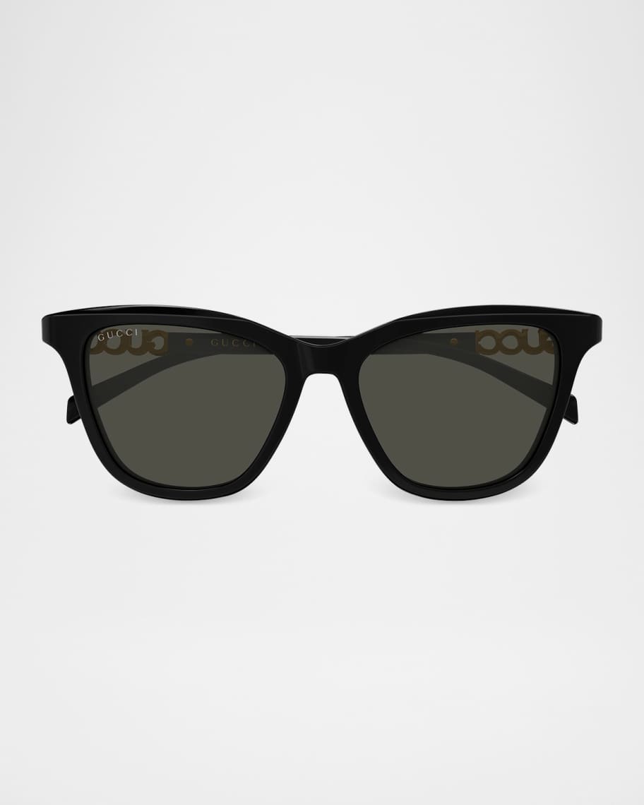 Gucci Logo Lettering 52mm Cat-Eye Sunglasses | Neiman Marcus