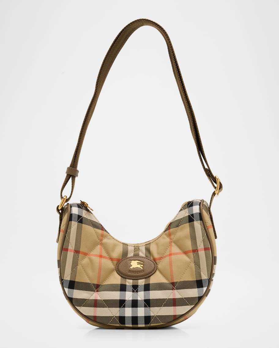 Burberry Horseshoe Quilted Check Nylon Crossbody Bag | Neiman Marcus