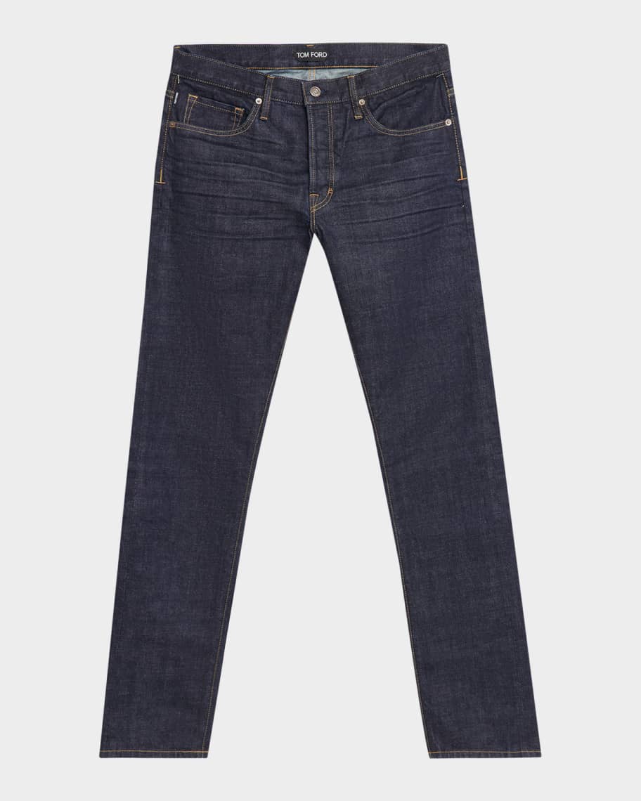 TOM FORD ブラックデニム スリムフィット TOM FORD Men's Washed Black Denim Slim Fit Jeans | Neiman Marcus