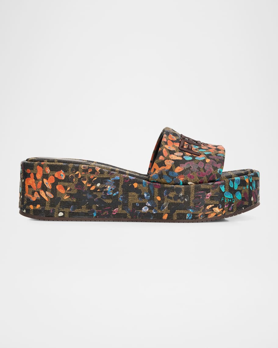 Fndiページ Fendi FF Monogram Platform Slide Sandals | Neiman Marcus